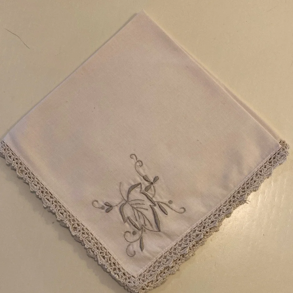 Crochet Round Tablecloth Placemat Napkin‎ Set for 10 Cottagecore French Country